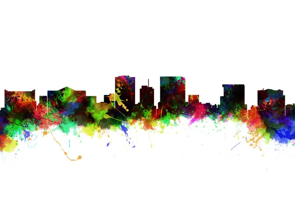 Aquarell Skyline von el paso — Stockfoto