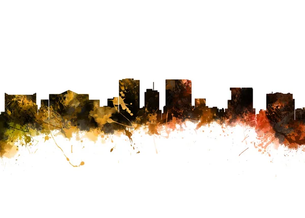 Watercolor Skyline of El Paso — Stock Photo, Image