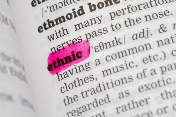 Dictionary definition Ethnic — Stock Photo, Image