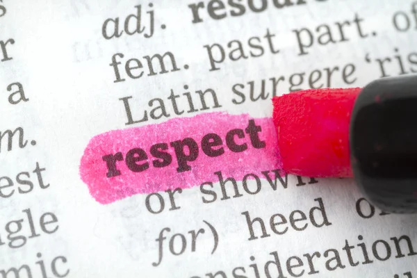 Dictionary definition respect — Stock Photo, Image