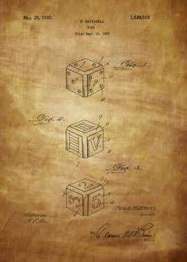 Dice patent from 1923 clipart