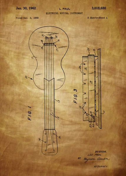 Les Paul electric guitar from 1959 — Stock Photo, Image