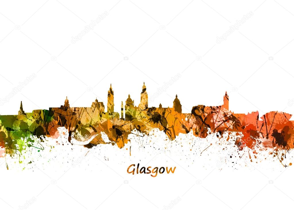 Glasgow Watercolor  skyline