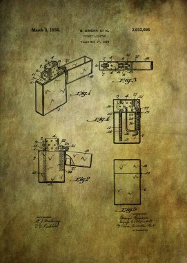 Lighter patent from 1934 clipart