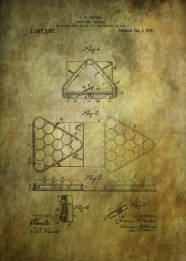 Pool table triangle patent from 1915 clipart