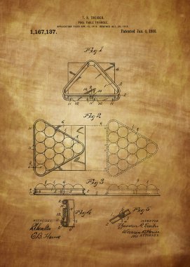 Bilardo masası üçgen 1915 patent