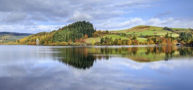 Autumn reflection lake vyrnwy clipart