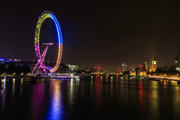 London Eye à noite — Fotografia de Stock