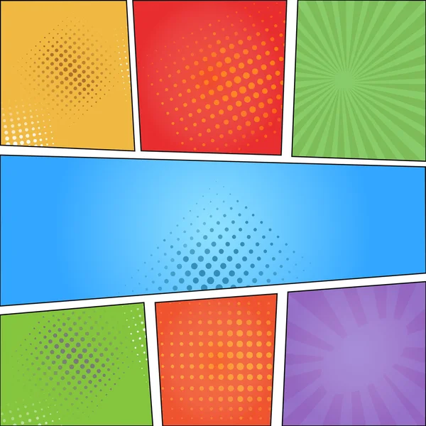Comics pop art style blank layout template with clouds beams and dots pattern background illustration — Stock Image Comics pop art style blank layout template with clouds beams and dots pattern background illustration Royalty Free Stock Photos