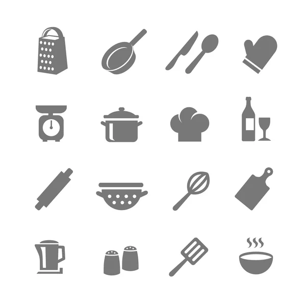 Set of kitchen and cooking icons. — Stock Illustration Set of kitchen and cooking icons. Stock Vector