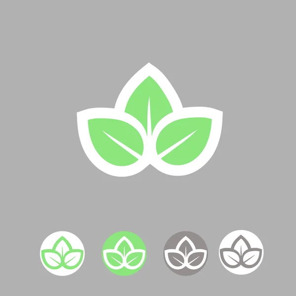 Green leaves  ecology symbol. template logo design.