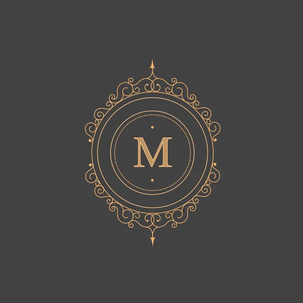 Vintage retro monogram, restaurant, hotel, boutique Heraldic victorian Design with flourishes elegant elements. Vector Illustration template. — Stock Illustration Vintage retro monogram, restaurant, hotel, boutique Heraldic victorian Design with flourishes elegant elements. Vector Illustration template. Royalty Free Stock Illustrations