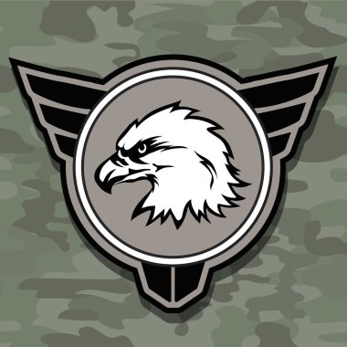 Eagle head logo emblem  for business or shirt design. military design element.