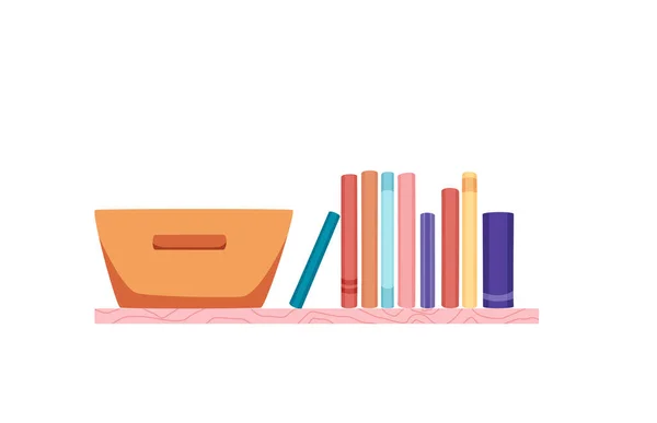 Книжкові полиці векторний дизайн стін для бестселерів в магазині, класі, офісі, бібліотеці, школі, інтер'єрі будинку . — стоковий вектор
