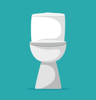 Tuvalet karikatürü vektör çizimi. Beyaz seramik wc işareti 