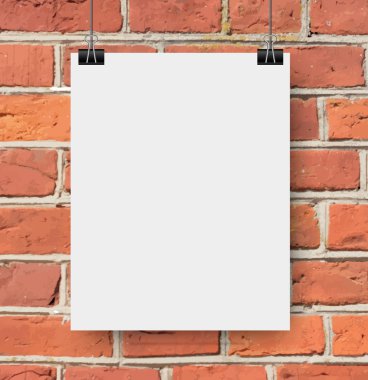 bir ip üzerinde beyaz poster