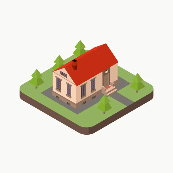 Casa isométrica — Vector de stock