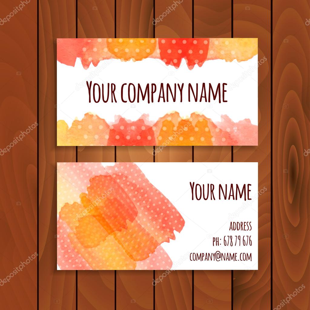 Real watercolor abstract vector card background