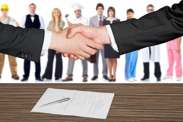 Business handshake and business people — Stock Photo, Image