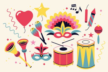 Serin maskeli balo ve carnival öğeler