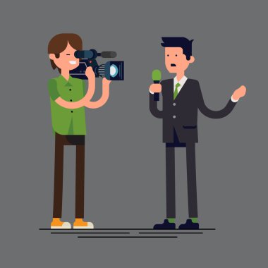 Video kameraman filme haber muhabiri