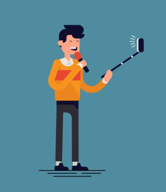 Selfie sopa ile raporlama gazeteci solo