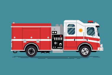 Emergency vehicle fire engine truck clipart