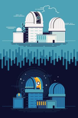 observatory day and night environment. clipart