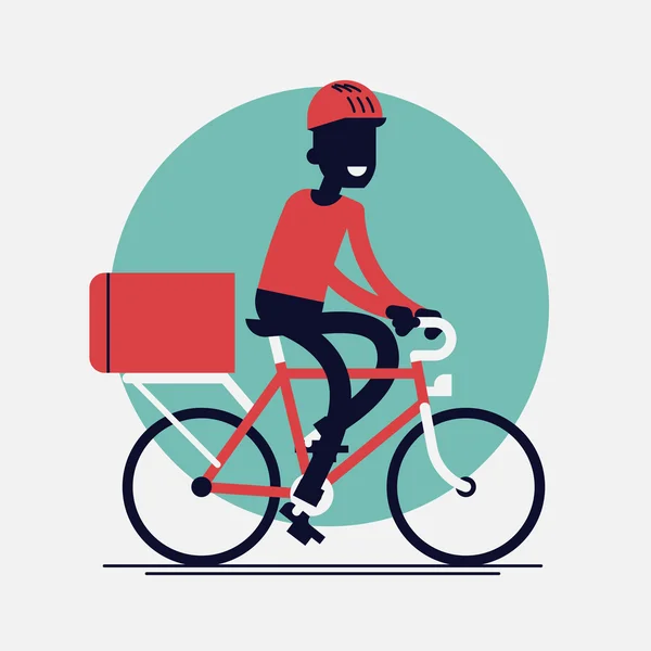 Courier servicio de entrega de bicicletas . — Vector de stock