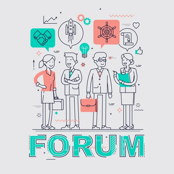 Kegiatan forum bisnis - Stok Vektor