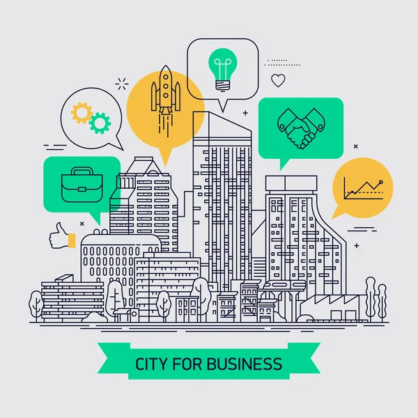 Diseño del concepto "Ciudad para las empresas" . — Vector de stock