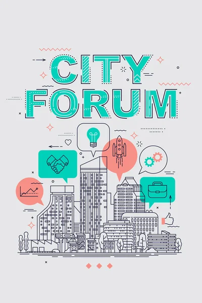 City-Forum-Konzept — Stockvektor