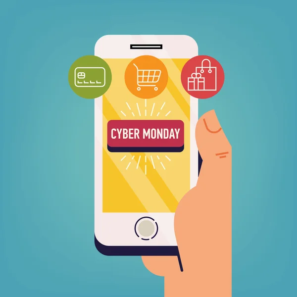 Cyber Monday venda online — Vetor de Stock