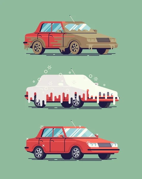 Lavado de coches elementos de diseño creativo — Vector de stock