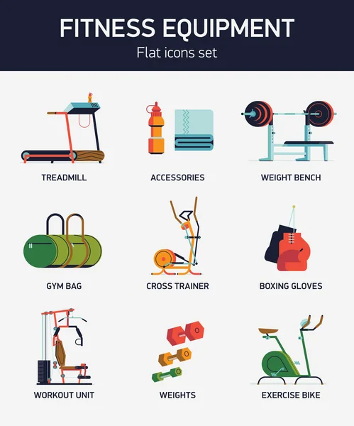 Cool fitness gymnase équipement d'exercice — Image vectorielle