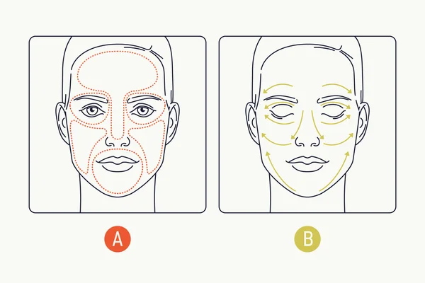 Modelo de infográficos de cuidados com a pele facial — Vetor de Stock