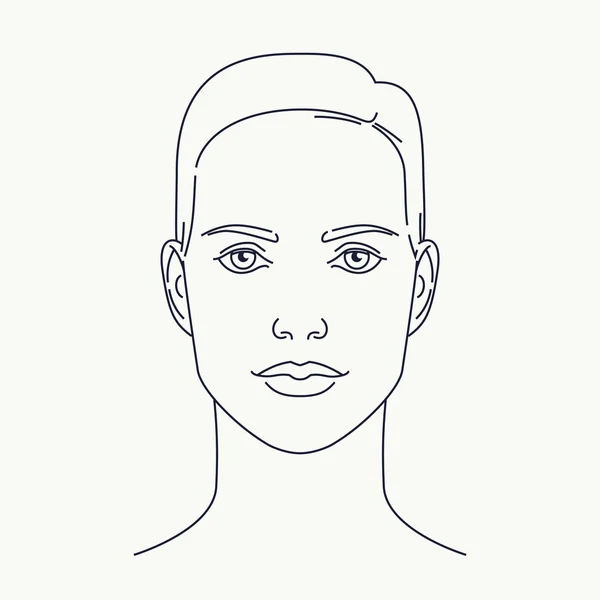 Nowoczesna linia minimalistyczne kobieta twarzy. — Wektor stockowy