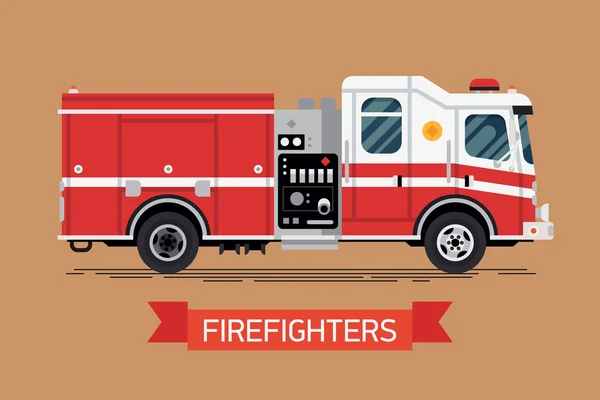 Veicolo di emergenza camion dei pompieri — Vettoriale Stock