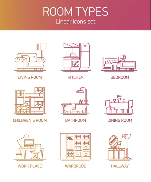 Interior design icons. — Stock Illustration Interior design icons. Vector Graphics