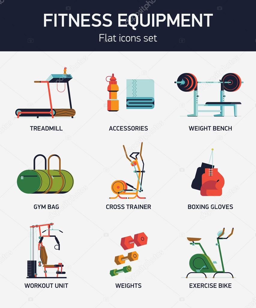 Cool fitness gym exercise equipment Stock Vector by ©masha_tace ...
