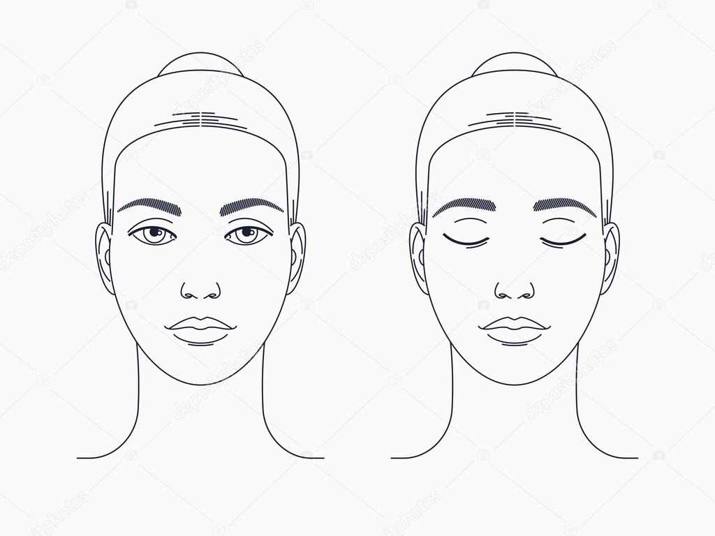 Female face drawing.