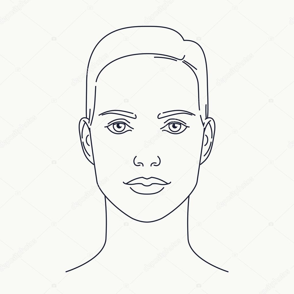 Modern minimalistic line female face.