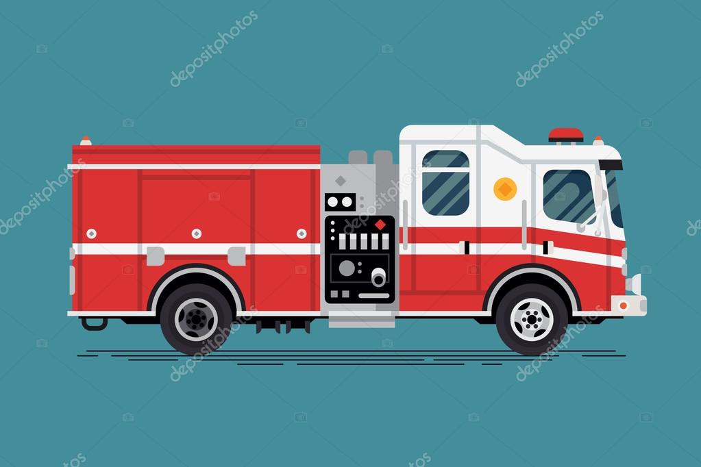Emergency vehicle fire engine truck Stock Vector by ©masha_tace