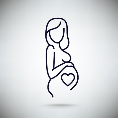 Hamile kadın doğrusal sembolü.