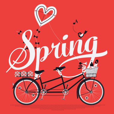 Güzel bahar kavram bisiklet ile 