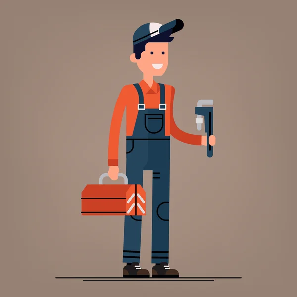 Cool plumber male character — Stock Vector