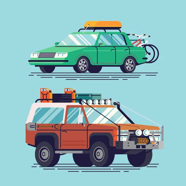 Viajes coches iconos — Vector de stock