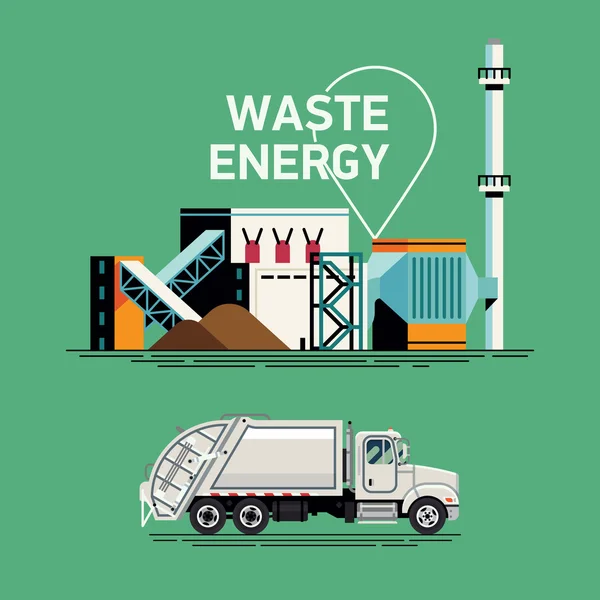 クールな廃棄物エネルギー要素 — ストックベクタ
