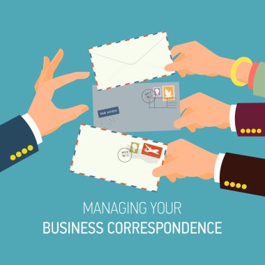 Business correspondence managing. clipart