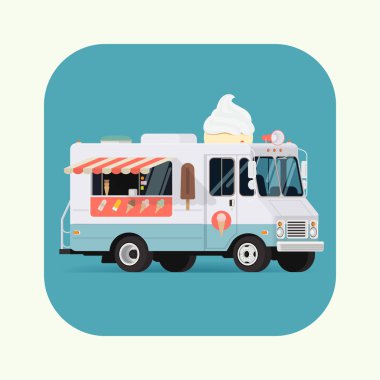 Retro görünümlü dondurma van